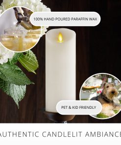 White Flameless Candle Pillar - Scallop Top - 3