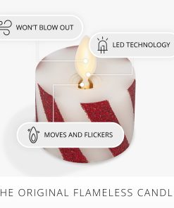 Red Candy Cane Flameless Candle Tealights