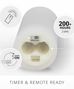 White Flameless Candle Slim Pillar - Recessed Top