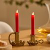 True Red Flameless Candle Tapers - Flat Top - 6.75" Height - Set of 2