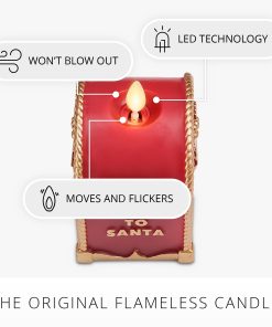 Holiday Red Flamless Candle Santa Mailbox