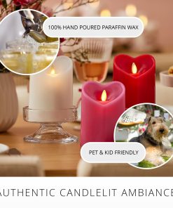 True Red Flameless Candle Heart Pillar