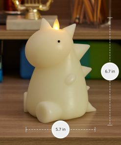 Whisper Green Color Changing Flameless Candle Dinosaur with Remote