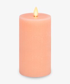 Chalky Linen Mellow Peach Flameless Candle Pillar