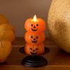 Russet Orange Flameless Candle Stacked Jack-o-lanterns