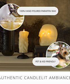 Pearl Ivory Skeleton Hand Flameless Candle Pillar