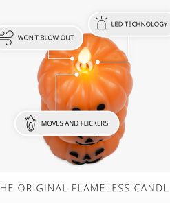 Russet Orange Flameless Candle Stacked Jack-o-lanterns