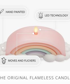 Pastel Crystal Rose Flameless Candle Rainbow