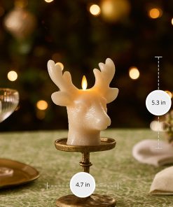 White Swan Glitter Stag Flameless Candle