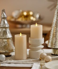 White Swan Selenite Flameless Candle Pillar