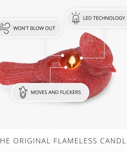 Holiday Red Glitter Flameless Candle Cardinal