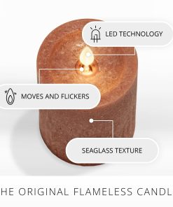 Adobe Seaglass Flameless Candle Pillar
