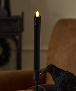 Glitter Black Wax Drip Flameless Candle Taper