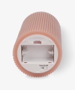 Soft Clay Flameless Candle Ribbed Pillar