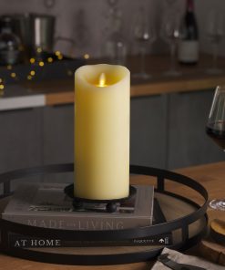 Ivory Flameless Candle Pillar -Scallop Top - 4