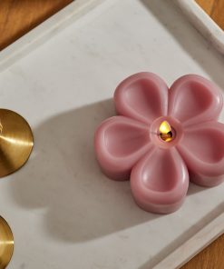 Blooming Mauve Flower Flameless Candle Tealight