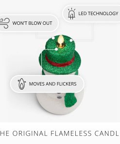 White Glitter Snowdad Flameless Candle