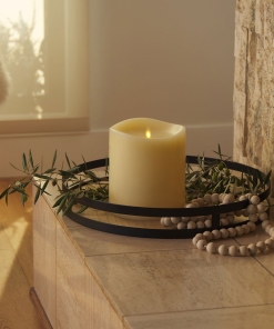 Ivory Flameless Candle Grand Pillar - Melted Top - 6.25