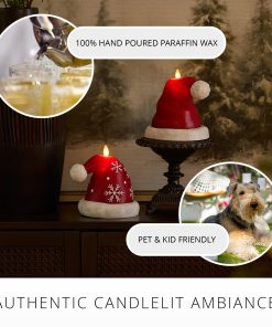 Holiday Red Santa Hat Flameless Candle