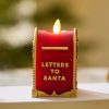Holiday Red Flamless Candle Santa Mailbox