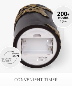 Black and Gold Skeleton Hands Flameless Candle Pillar