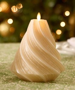White Swan Glitter Swirl Flameless Candle Tree
