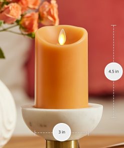 Sunlit Honey Scallop Flameless Candle Pillar
