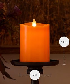 Russet Orange Flameless Candle Pillar