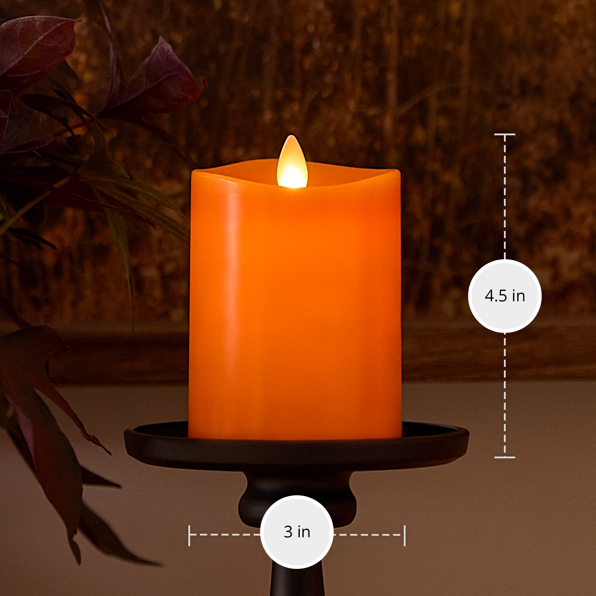 sm-image-499f8138e621fe8a1366cc55 Russet Orange Flameless Candle Pillar