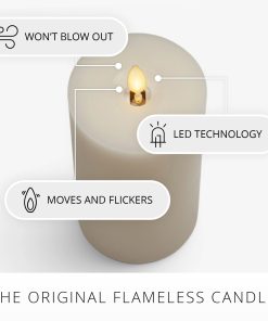 Pearl Ivory Rechargeable Wick To Flame Flameless Candle Pillar