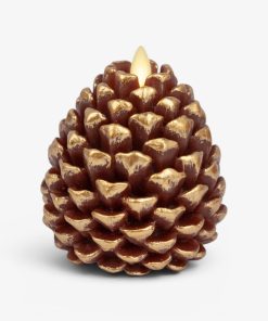 Metallic Cappuccino Flameless Candle Pinecone