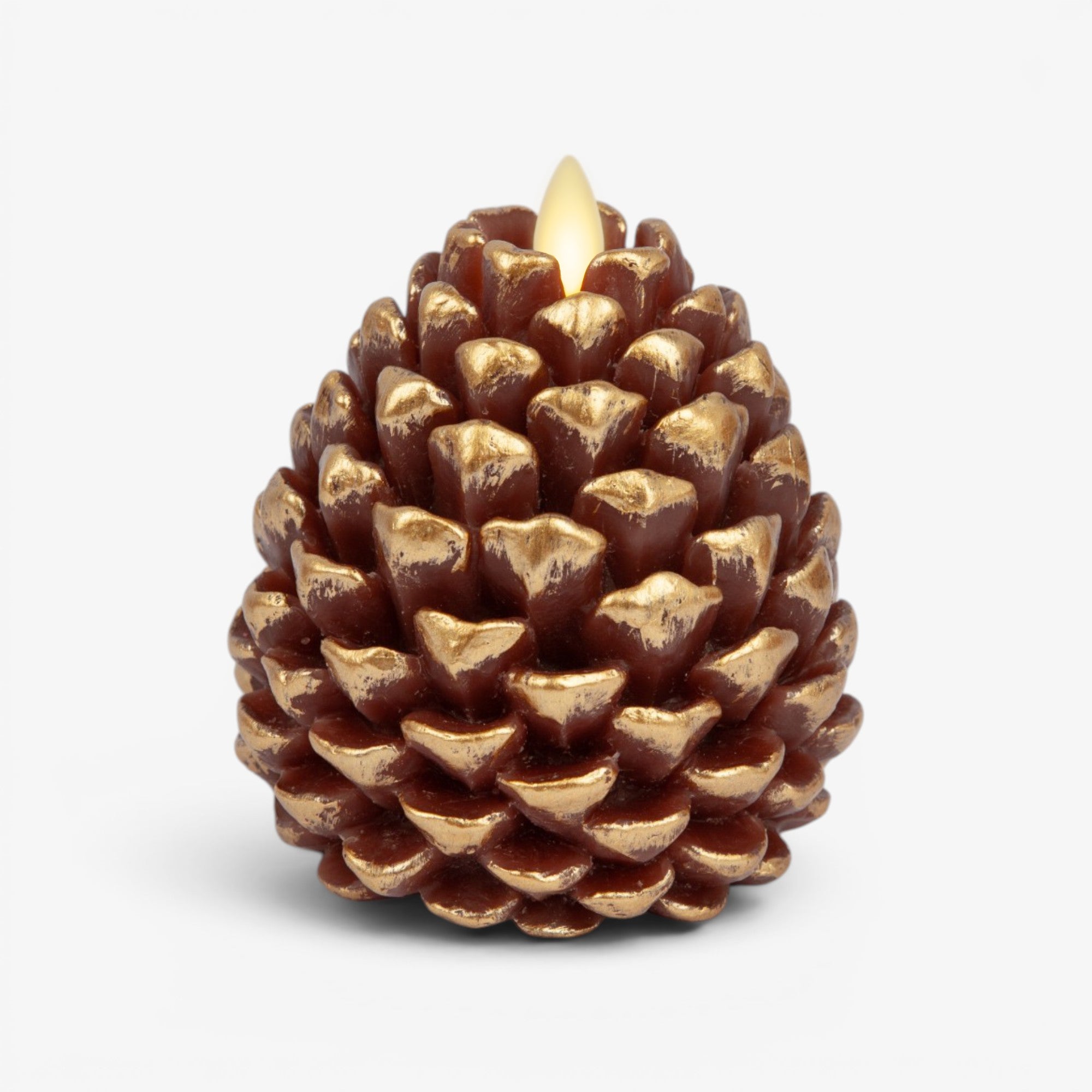sm-image-4aab4fea855767613baa1ca2 Metallic Cappuccino Flameless Candle Pinecone