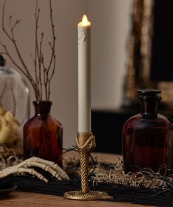 White Wax Drip Flameless Candle Taper