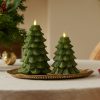 Chalky Green Holiday Tree Flameless Candle
