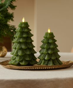 Chalky Green Holiday Tree Flameless Candle