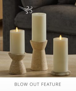 Pearl Ivory Rechargeable Wick To Flame Flameless Candle Pillar