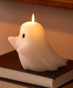 Bright White Flameless Candle Spooky Ghost