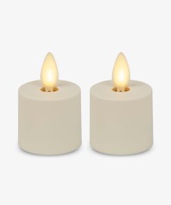 Set of 2 Pearl Ivory Flameless Candle Tealights - Extended Battery Life
