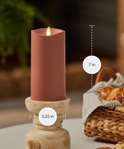 Baked Clay Outdoor Flameless Candle Pillar