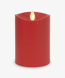 Cherry Red Outdoor Flameless Candle Pillar