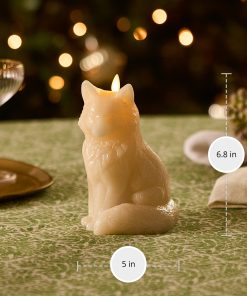White Swan Glitter Snow Fox Flameless Candle