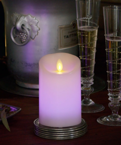 Flameless Color Changing Candle Pillar with Remote - Scallop Top - 3