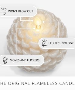 White Swan Flameless Candle Pinecone