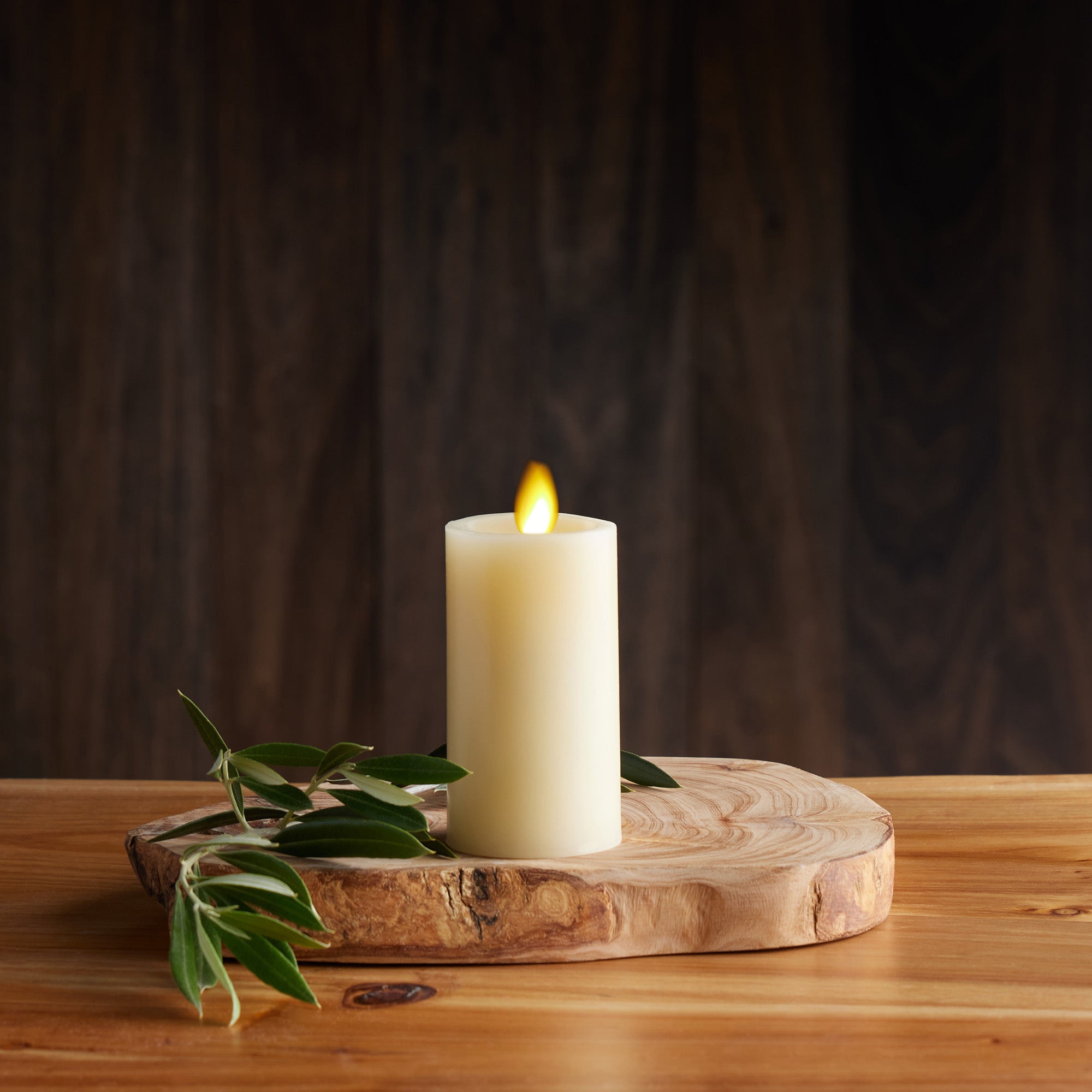 sm-image-4f2806653e94afb4d8fc412b Ivory Flameless Candle Slim Pillar - Recessed Top - 2" Width