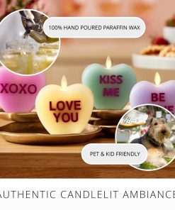 Lemon Chiffon Flameless Candle Candy Heart 