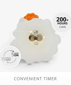 Bright White Ghost Holding Pumpkin Flameless Candle