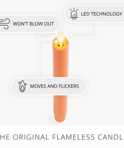 Russet Orange Flameless Candle Taper