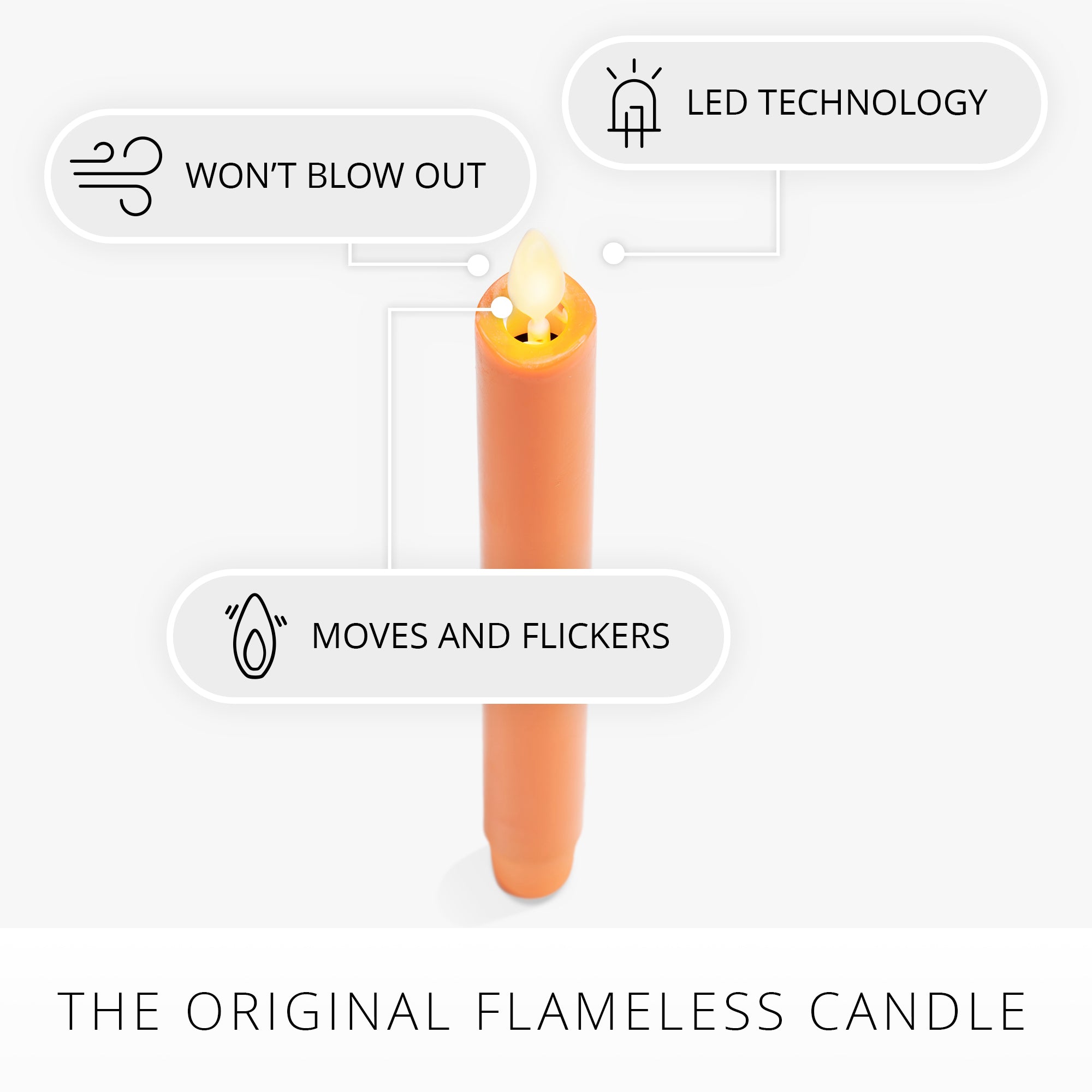 sm-image-50d3e33b316f9da6f2248315 Russet Orange Flameless Candle Taper