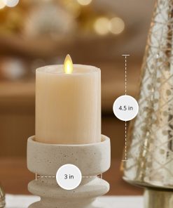 White Swan Selenite Flameless Candle Pillar