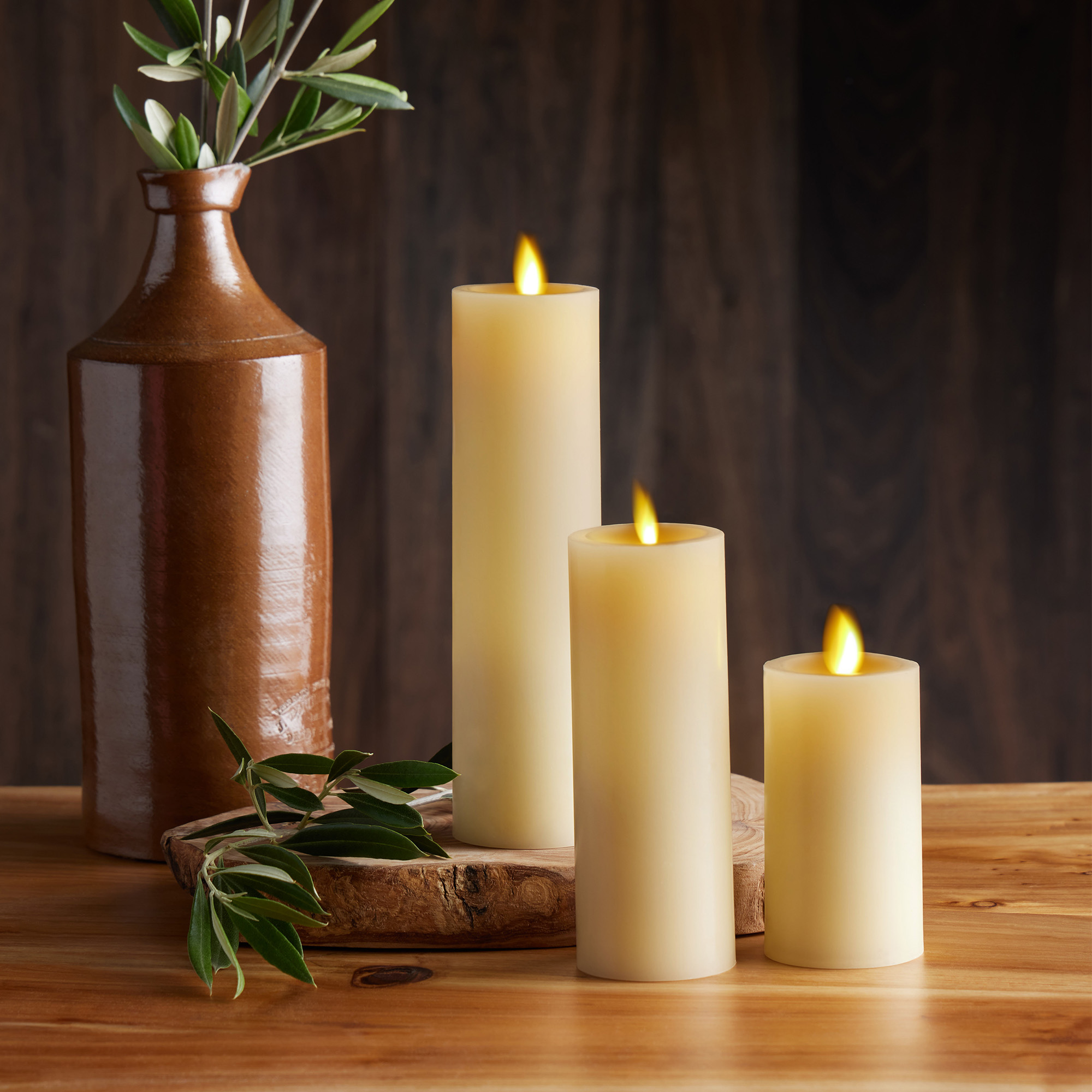 sm-image-51921554ae7b3e153b220aec Ivory Flameless Candle Slim Pillar - Recessed Top - 2" Width
